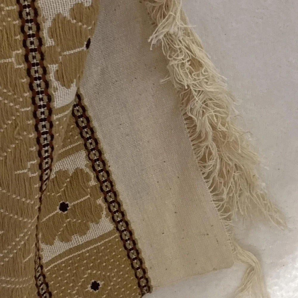 Vintage Rukotvorine Zagreb Croatian Hand Woven Blanket Throw Folk Motifs 1981